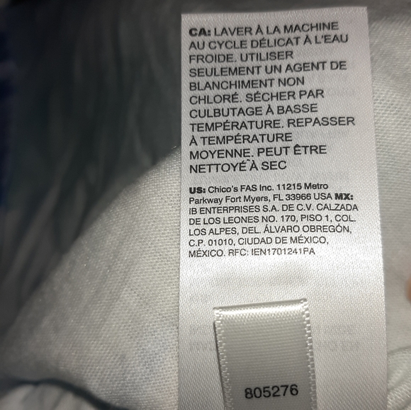 Sold ^ NWT Chico's Zenergy V-neck SS Casual Tee, Chicos Size 3, blue aqua - Picture 7 of 7